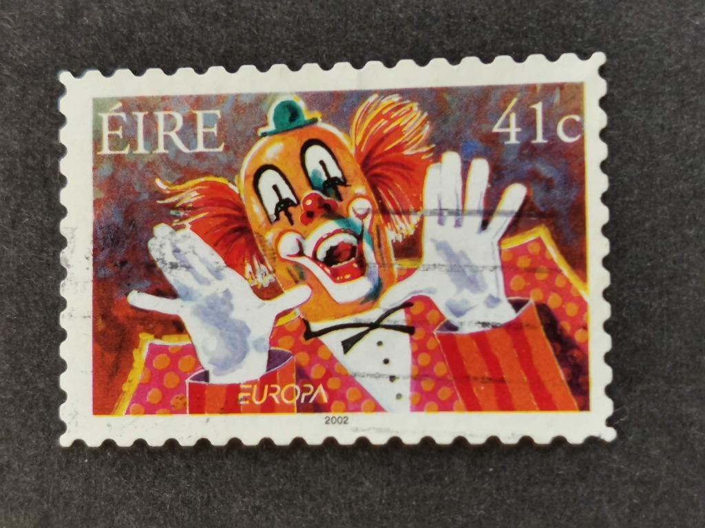 Irlande 2002 - Europe CEPT - cirque - clown, Enlèvement ou Envoi, Irlande, Affranchi