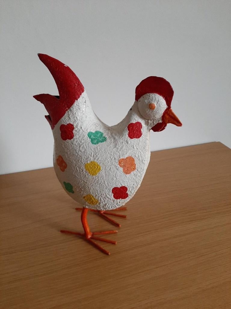 Decoratieve kip in metaal, Ophalen, Zo goed als nieuw