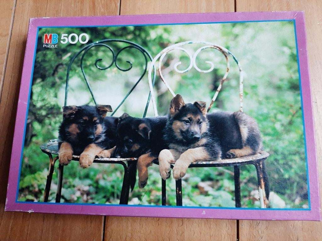 MB puzzel herder puppies 500 stukjes, Ophalen, Gebruikt