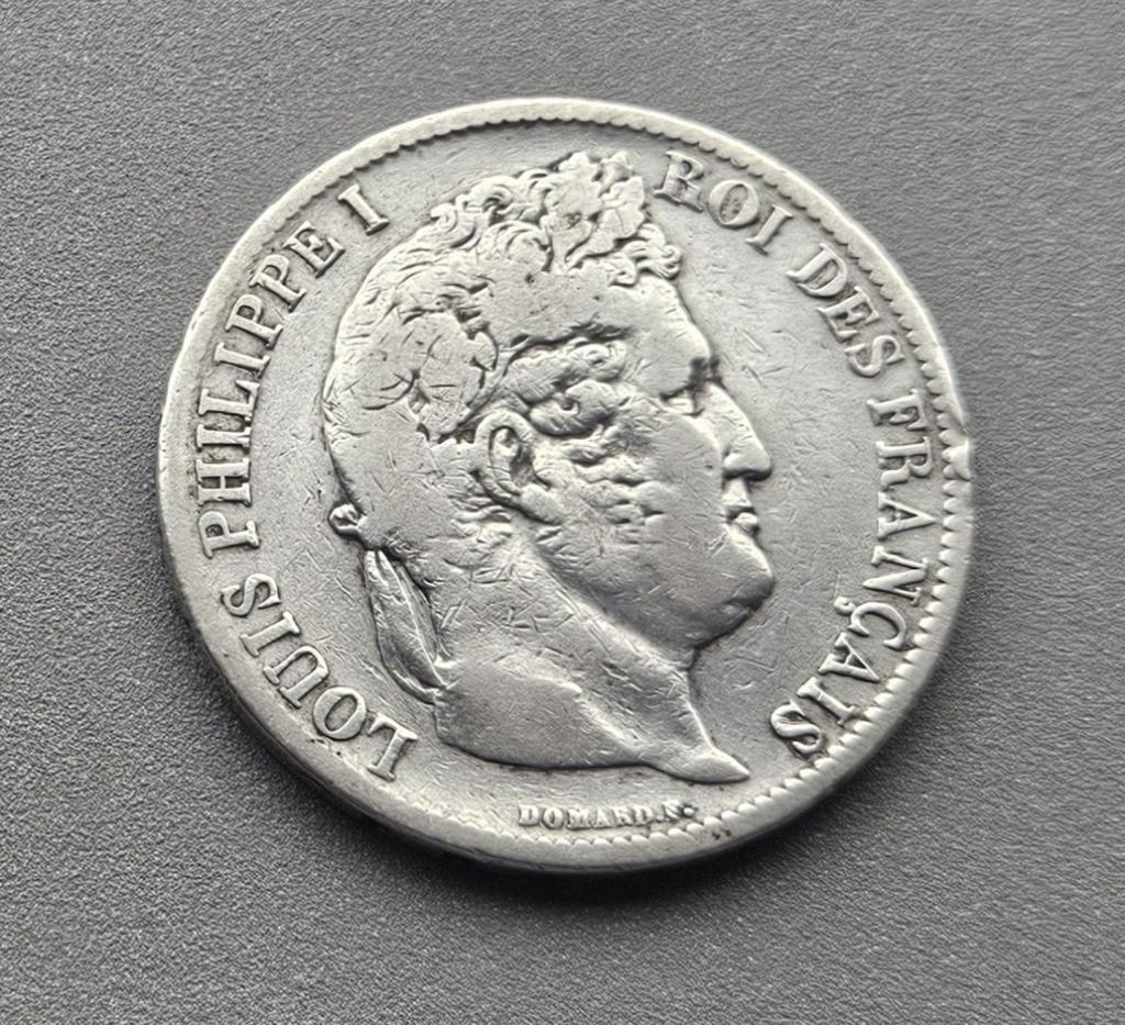 ZILVEREN MUNT 5 FRANCS LOUIS PHILIPPE I (Letter M), Ophalen of Verzenden, Frankrijk, Zilver