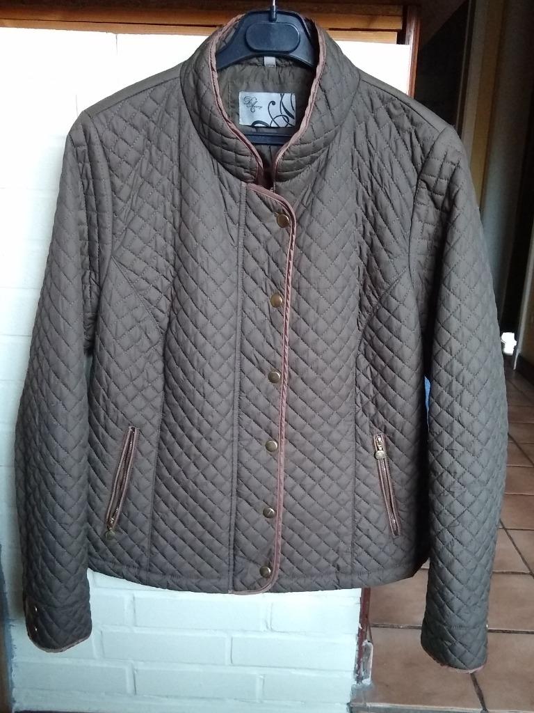 Veste mi-saison, kaki, bordure marron, d'Auvry,taille L(B44), Taille 42/44 (L), Autres couleurs, Comme neuf, Enlèvement
