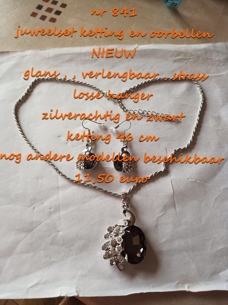 841. Juweelset : ketting en oorbellen , NIEUW , verzending i, Handtassen en Accessoires, Kettingen, Overige materialen, Verzenden