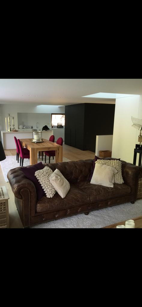 Prachtige 3zits Chesterfield zetel  “Edinburgh” van Flamant, Huis en Inrichting, Ophalen, Zo goed als nieuw, English Brand, Leer