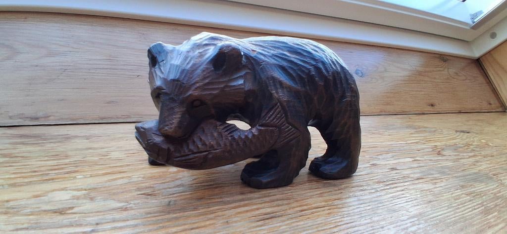 Houtsnijwerk zwarte woud beer, Antiek en Kunst, Ophalen