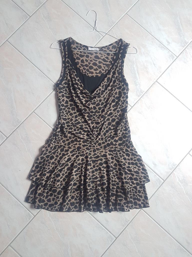 Luipaard jurk, Bruin, MS Fashion, Ophalen of Verzenden, Zo goed als nieuw