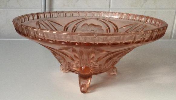 Roze schaal in persglas, Ophalen of Verzenden