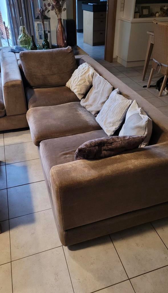 Bruin hoekzetel en donkergrijs relaxzetel, Huis en Inrichting, Zetels | Zetels, Ophalen