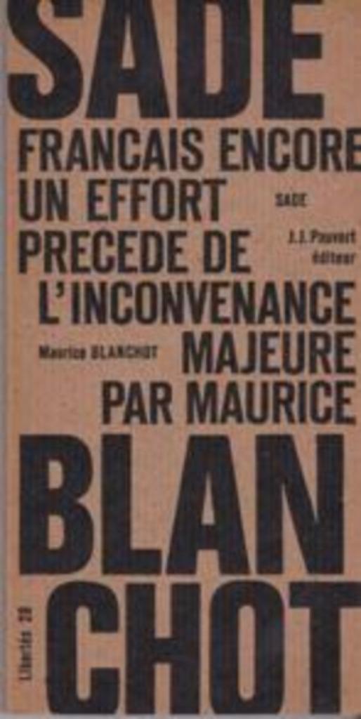 Sade, Français, encore un effort..., Enlèvement ou Envoi, Neuf, Société