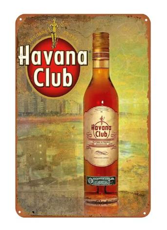 Vintage metalen bordjes Havana Club (30x20cm)