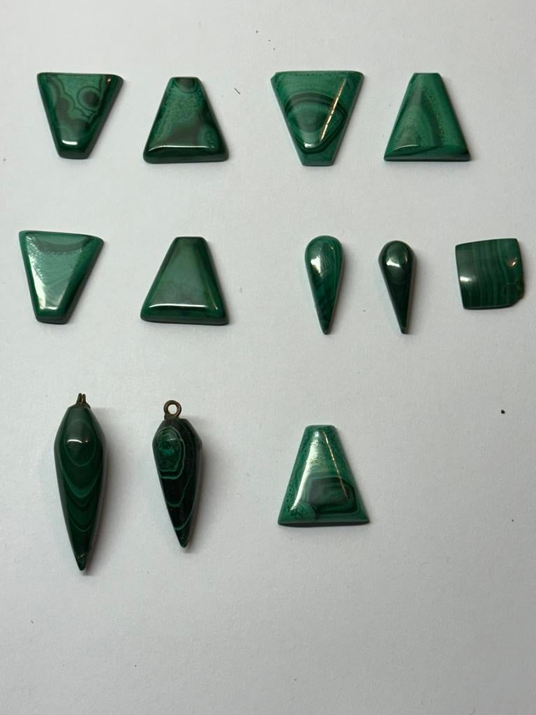 Pendentif en malachite et pierres, Envoi, Comme neuf