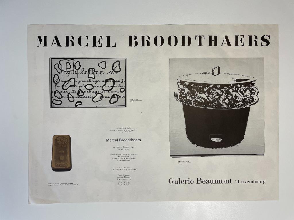 lot Marcel Broodthaers poster, vinylplaat, uitnodigingen, Ophalen of Verzenden