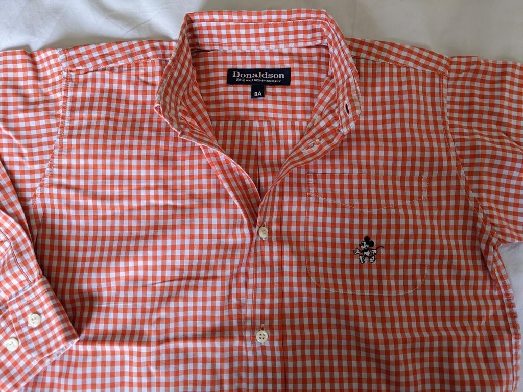 Chemise Donaldson 8ans, carreaux vichy orange, Garçon ou Fille, Enlèvement ou Envoi, Chemise ou Chemisier, Comme neuf