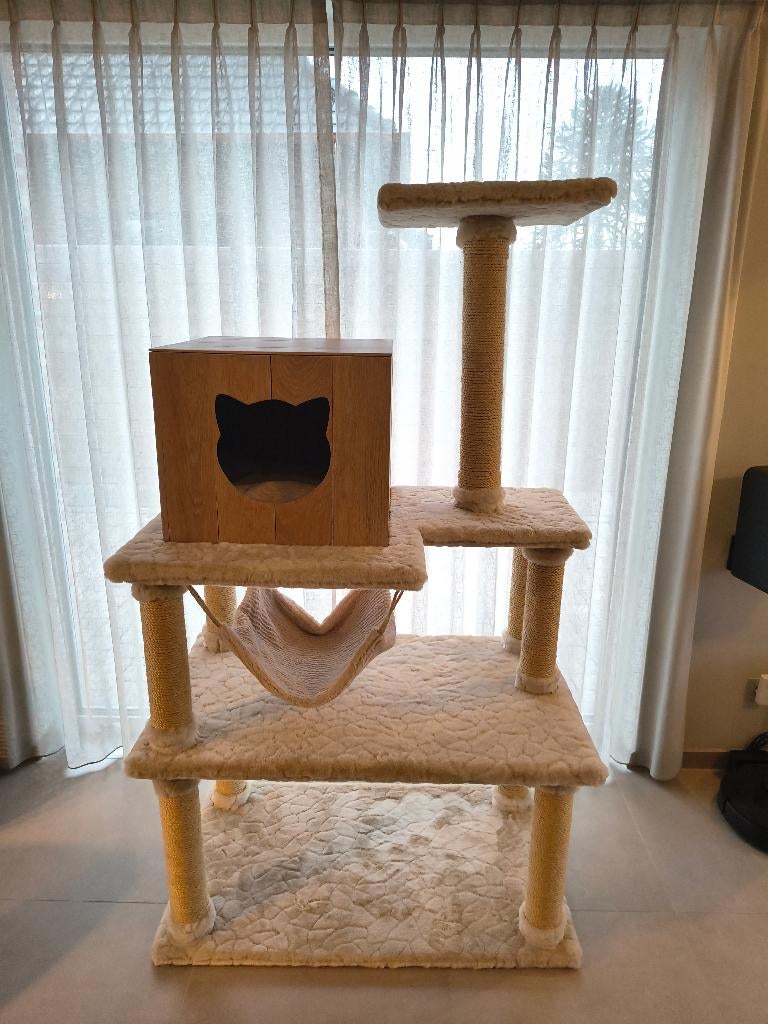 Grote stabiele handgemaakte krabpaal 100 x 60 x 175, Ophalen, Gebruikt, Krabpaal