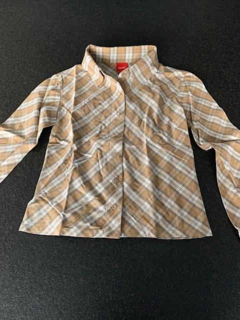 Esprit geruit bloesje met lange mouwen: maat 128, Kinderen en Baby's, Kinderkleding | Maat 128, Gebruikt, Meisje, Overhemd of Blouse