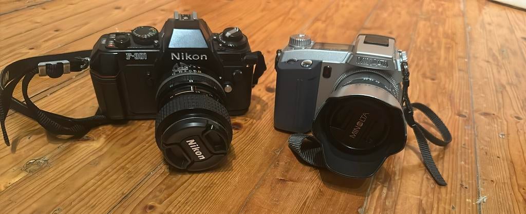 Nikon F-301 et Minolta Dimage 7 5.2MP, Audio, Tv en Foto, Ophalen of Verzenden, Gebruikt, Kodak