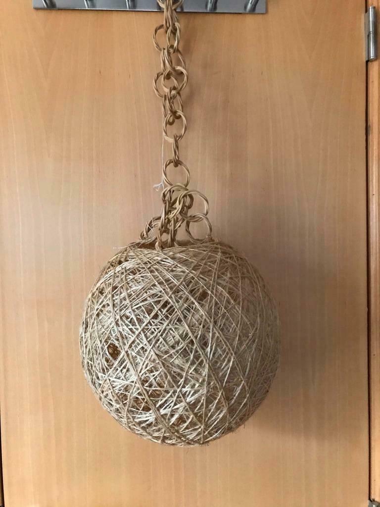 Lustre suspension boule en corde vintage, Huis en Inrichting, Zo goed als nieuw, Overige materialen, Vintage