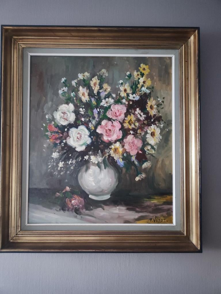 Bloemenschilderij in acrylverf., Ophalen