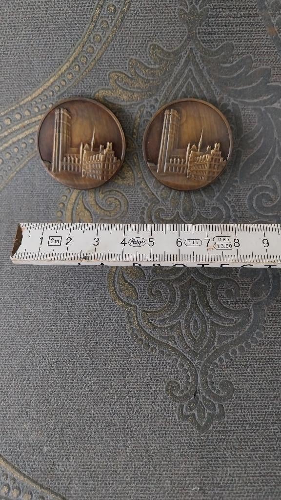 2 penningen munten medailles Mechelen 1987, Ophalen of Verzenden, Overige materialen