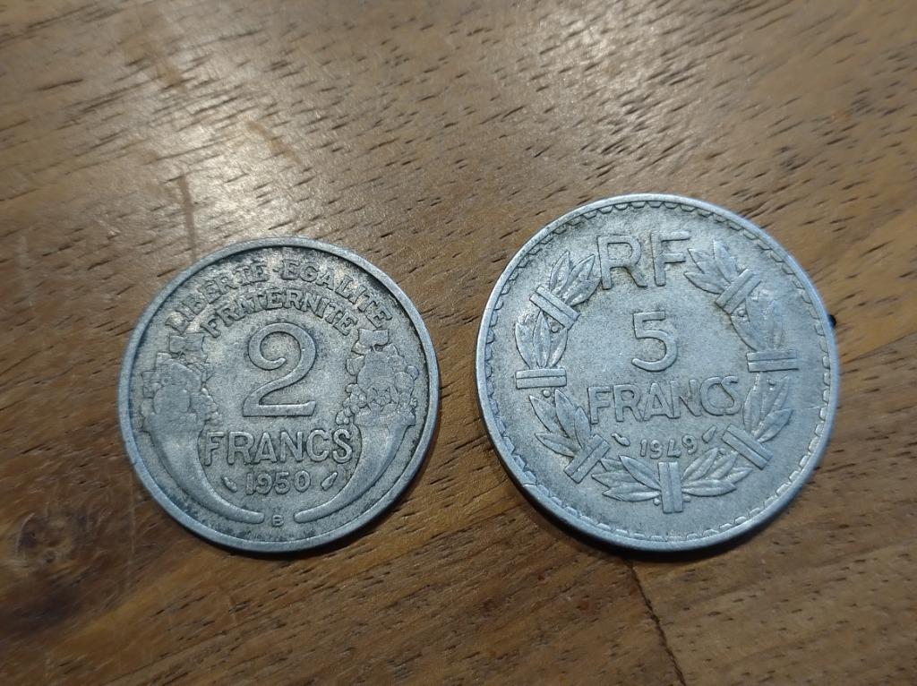Munt 2 en 5 Franse franken 1949/1950 - Frankrijk, Ophalen of Verzenden, Frankrijk, Losse munt