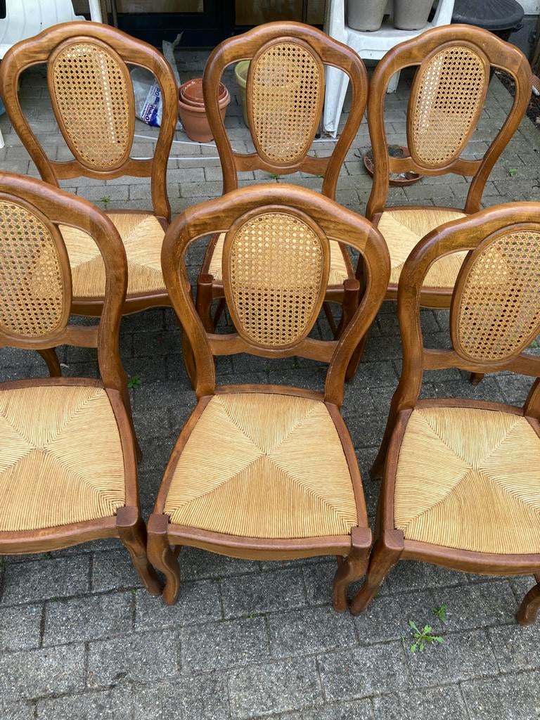 Stoelen met rieten zitting en leuning, Antiek en Kunst, Ophalen
