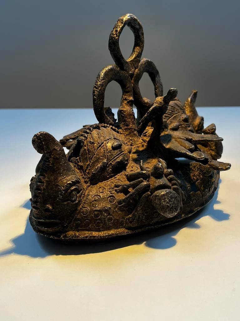 antique Chinese scolar's object bronzen schrijftafelhouder, Ophalen of Verzenden