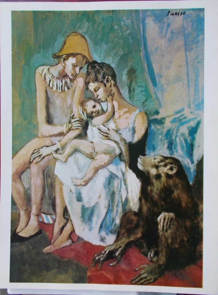 Poster Pablo Picasso : 'Familie van acrobaten met een aap', Verzenden