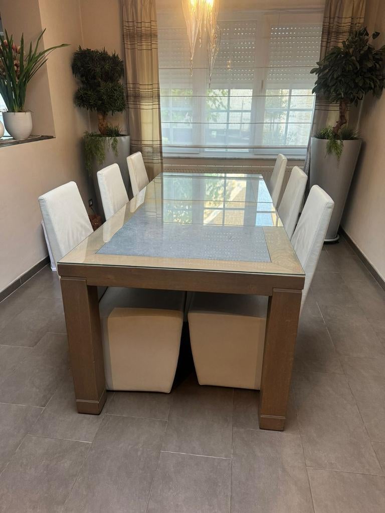 TABLE DE SALLE À MANGER AVEC CHAISES, Enlèvement, Comme neuf