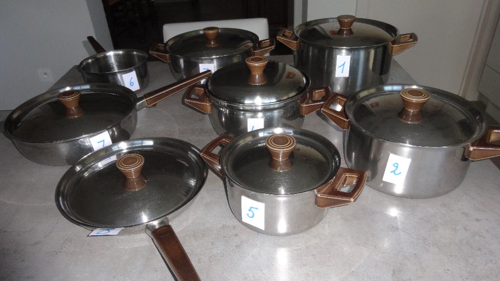 Kwalitatieve Craeymeersch potten en pannen 18/10, Inox, Gebruikt, Keramische plaat, Pannenset