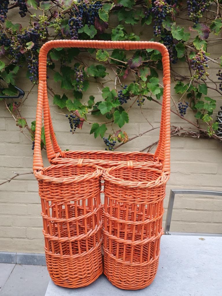 Vintage rieten picnic- wijnmand, Ophalen, Riet, Mand