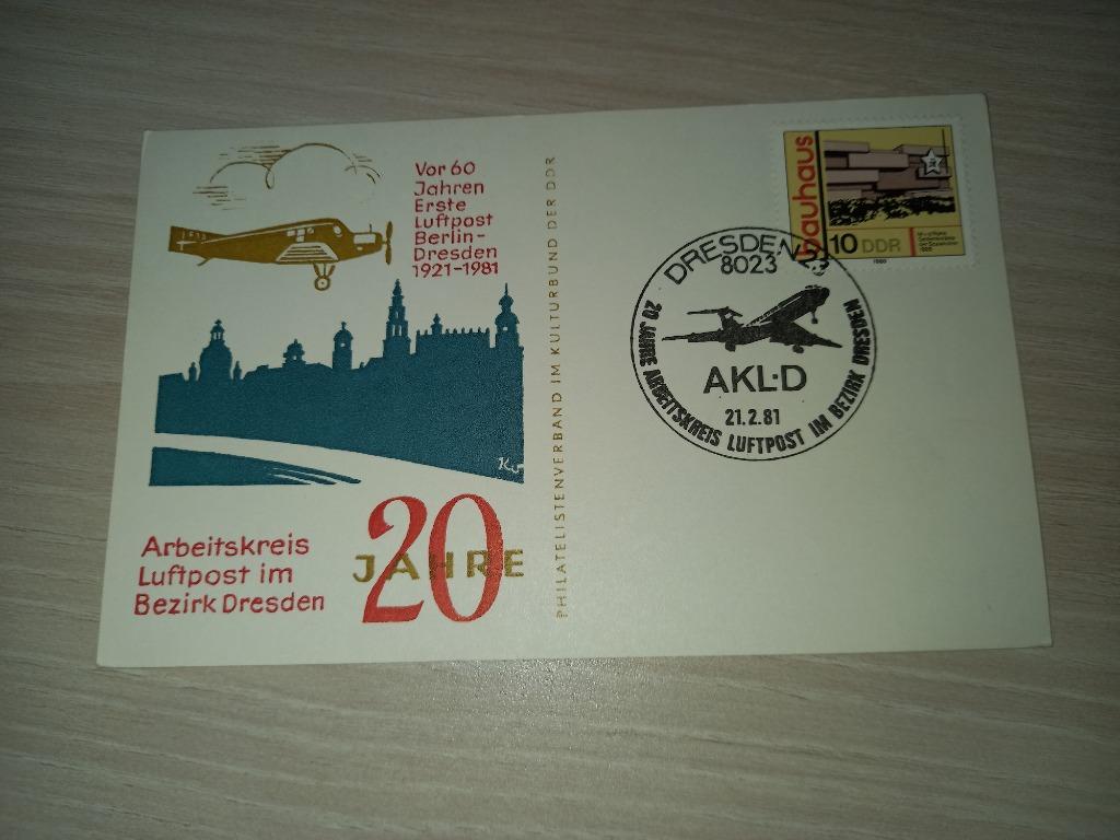 DDR 20 Jaar Luftpost Dresden lot 898, Ophalen of Verzenden, DDR, Gestempeld