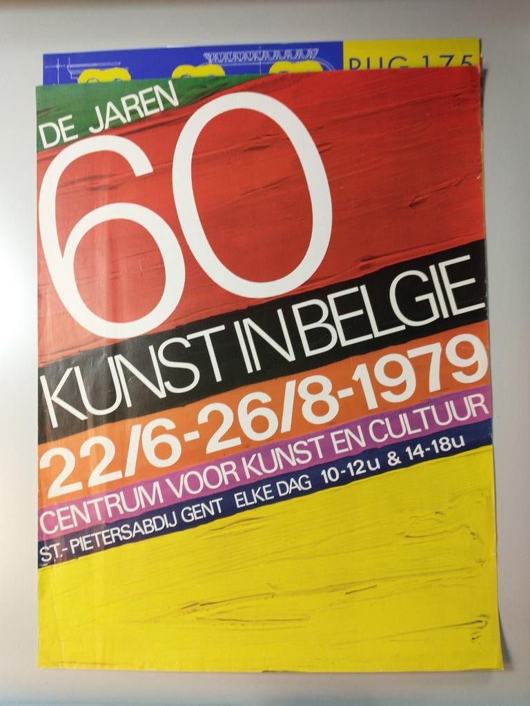 De jaren 60 kunst in België 1979 affiche, Ophalen of Verzenden, Gebruikt