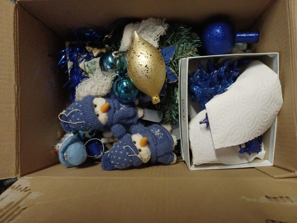 blauwe kerstversiering, Huis en Inrichting, Ophalen, Gebruikt