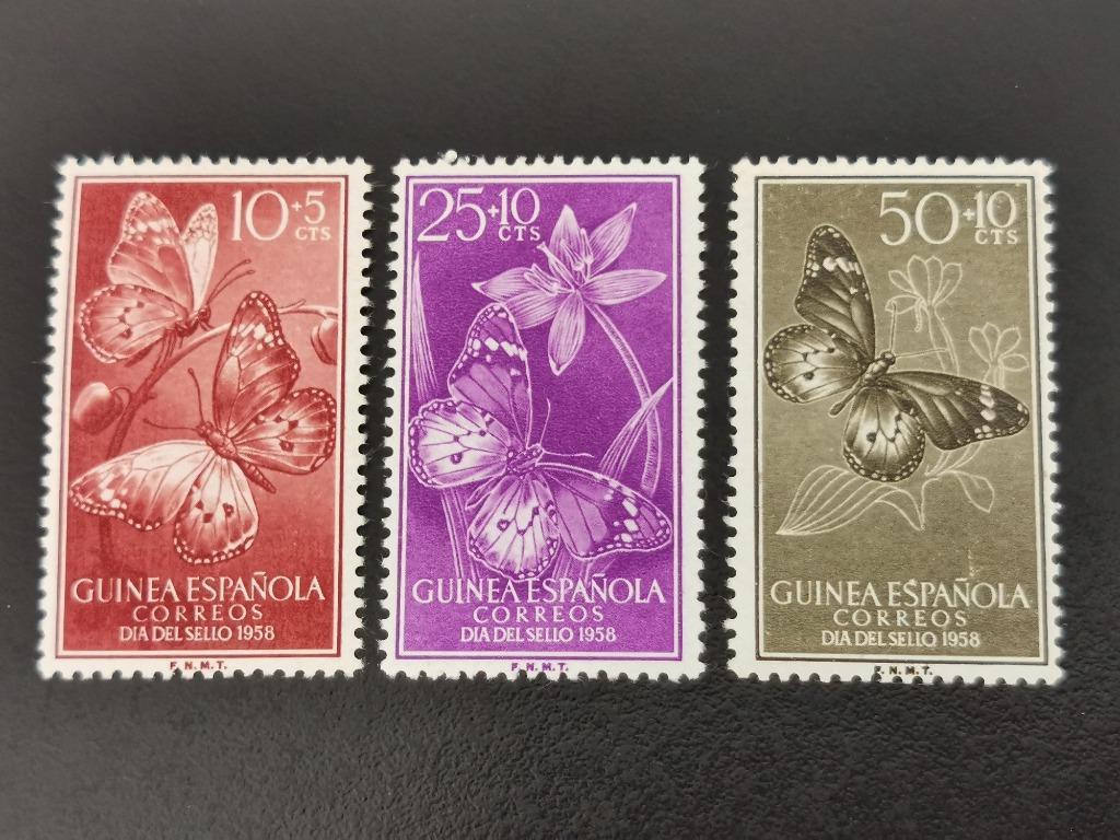 Guinea Espanola 1958 - vlinders - Kleine monarch vlinder, Postzegels en Munten, Postzegels | Afrika, Ophalen of Verzenden, Guinee