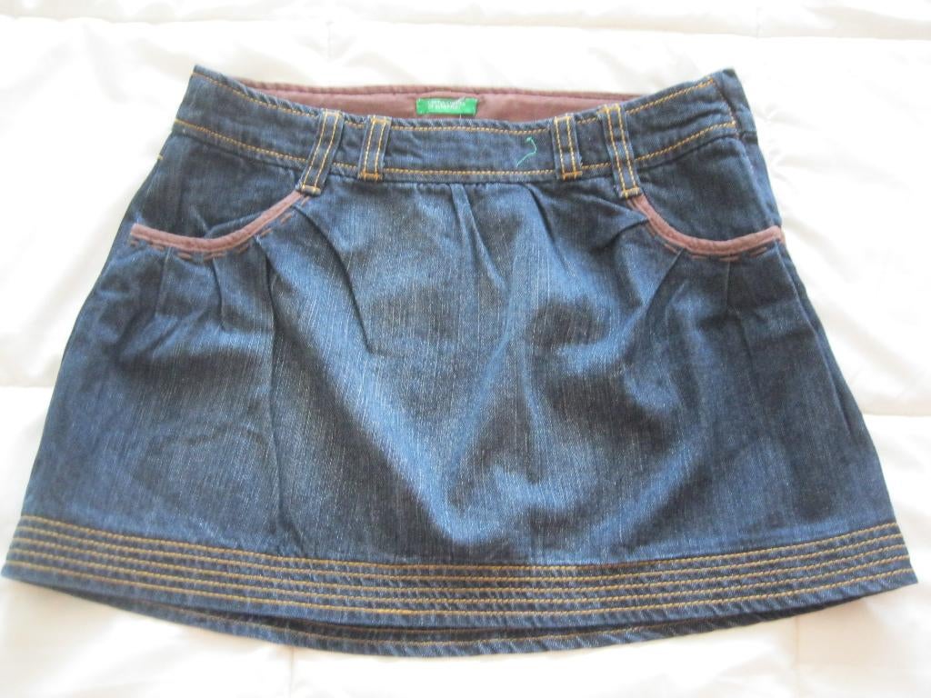 Jean's bleue Benetton 140, Robe ou Jupe, Enlèvement ou Envoi, Utilisé, Benetton