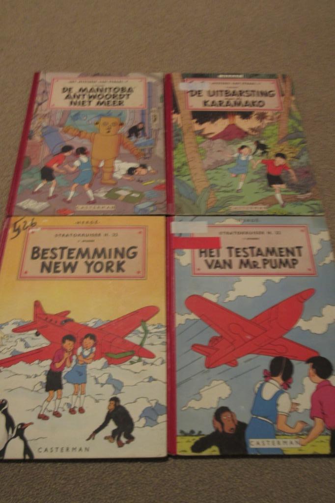 Hergé, 4 strips Jo, Suus en Jokko 1ste druk, Boeken, Ophalen of Verzenden