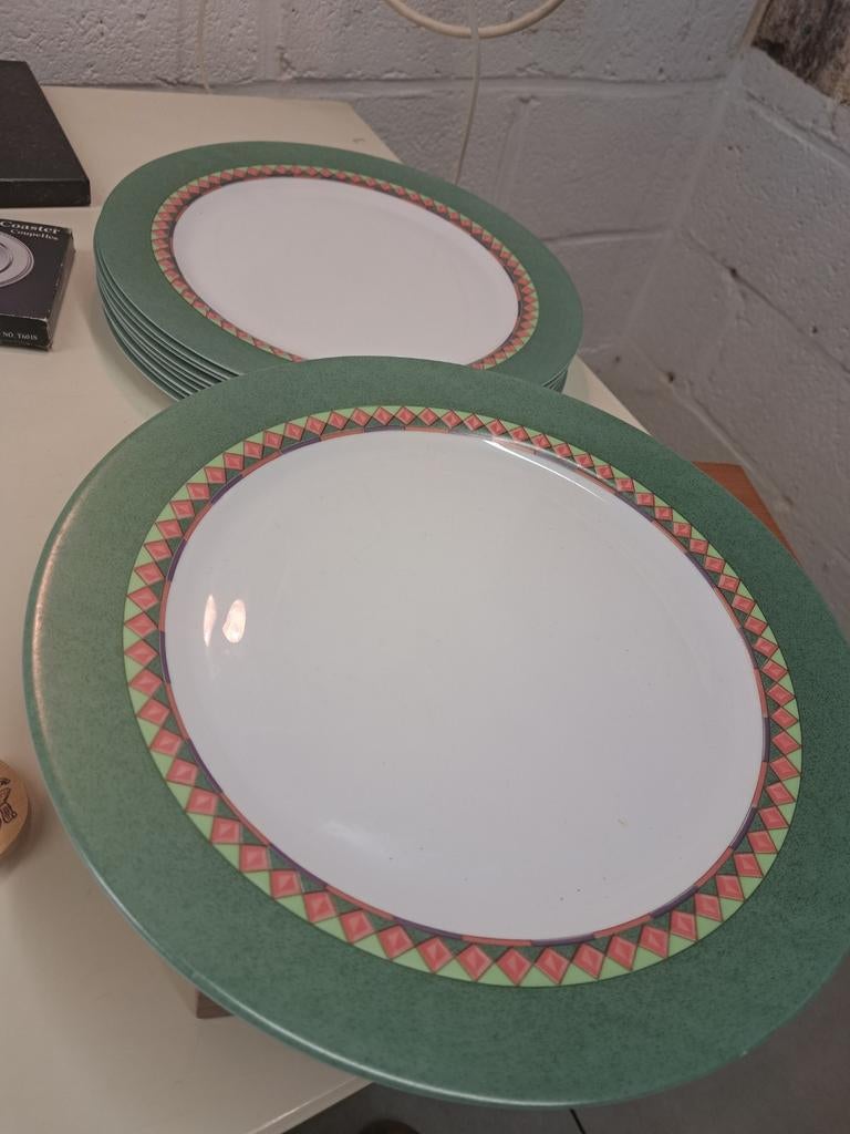 Arcopal onderborden 31 cm 10 stuks prima staat, Antiek en Kunst, Ophalen of Verzenden