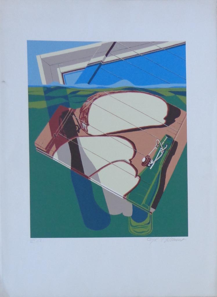 CYR FRIMOUT / TYPISCHE FIGURATIE / KLEURZEEFDRUK / 76x56cm, Ophalen of Verzenden