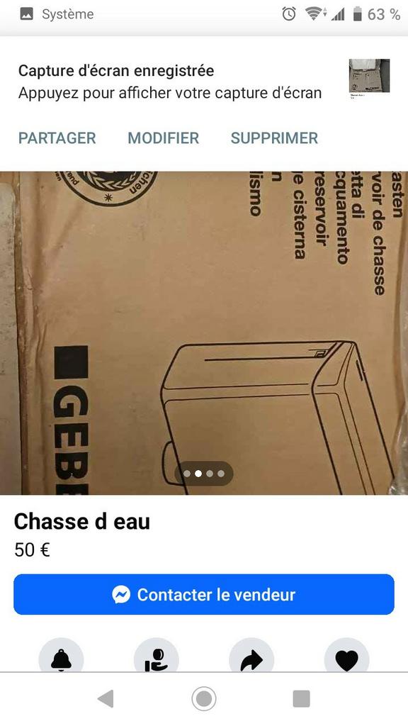 Chasse wc  geberit, Enlèvement ou Envoi, Neuf, Autres types