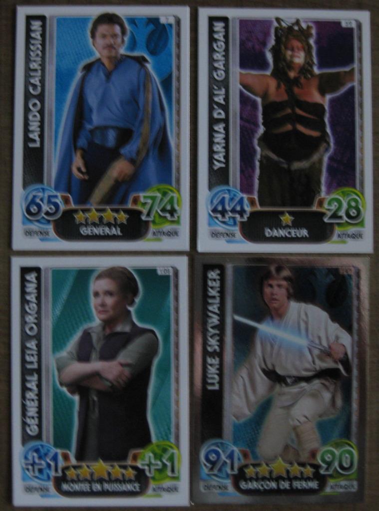 4 verzamelkaarten Star Wars (Force Attax Trading Card Game), Ophalen of Verzenden, Zo goed als nieuw, Overige typen