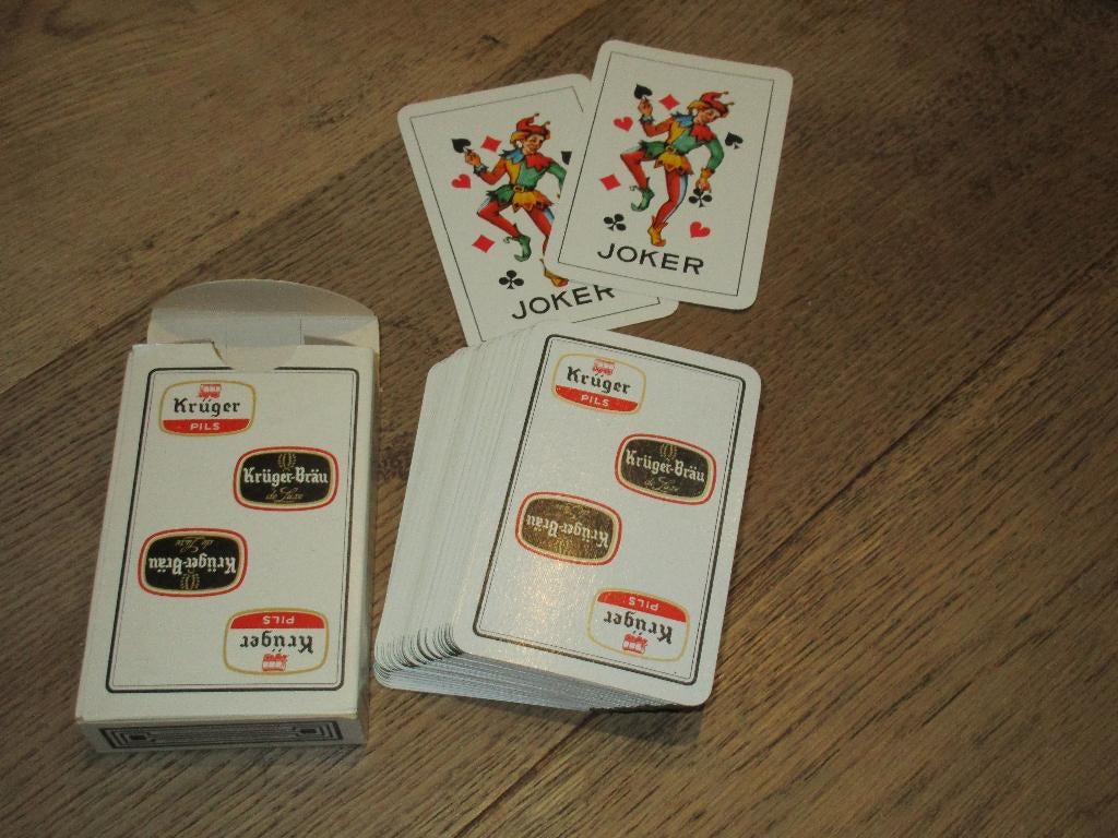 SPEELKAARTEN 52+2 JOKERS BIER KRUGER PILS EEKLO, Ophalen of Verzenden, Nieuw, Speelkaart(en)