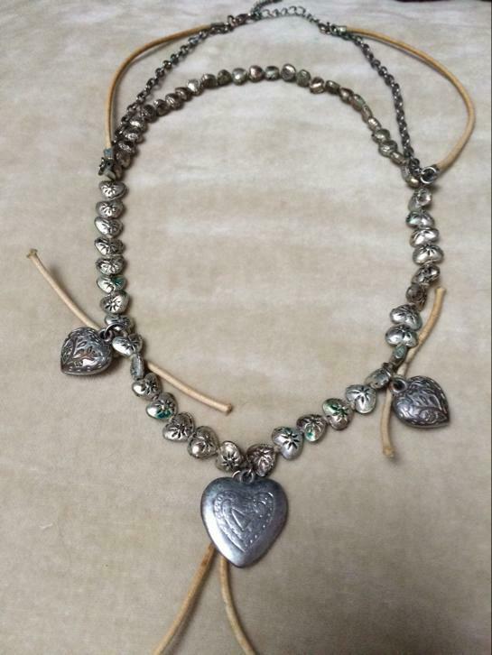 Gypsy ketting met hartjes, Overige materialen, Verstelbaar, Verzenden, Zo goed als nieuw