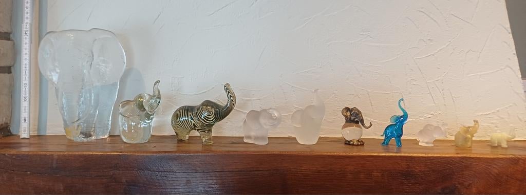 Collection lot elephant en verre et cristal, Enlèvement ou Envoi