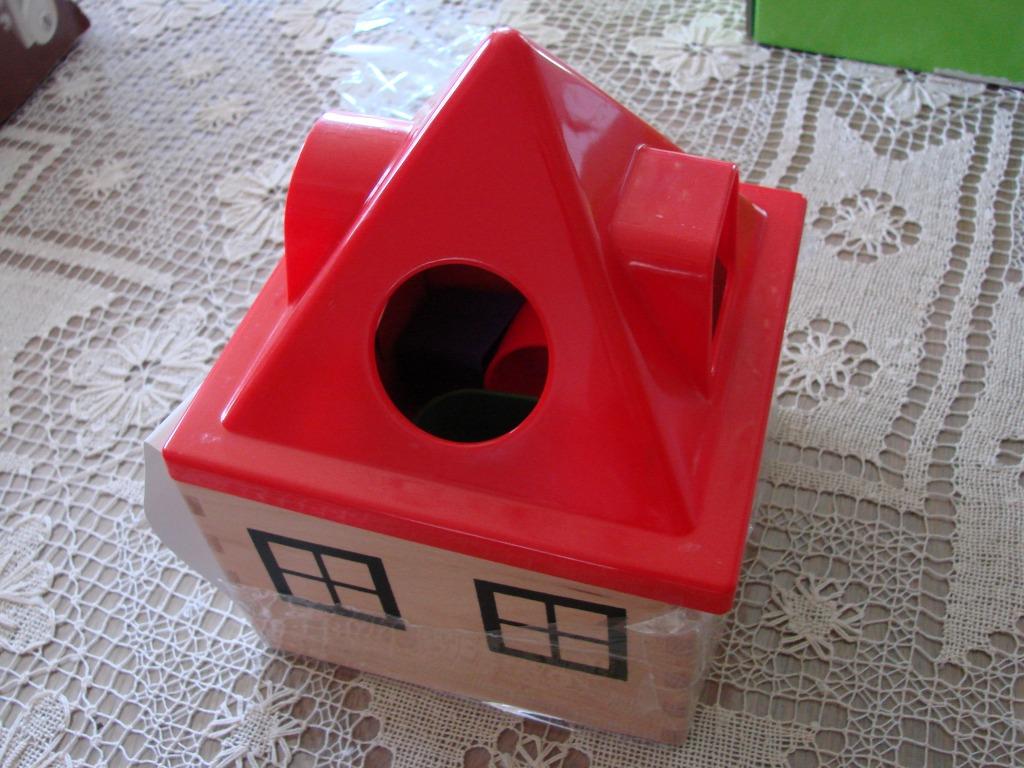 houten speelgoed : retro insteek-blokkenhuisje =hamertje tik, Ophalen, Gebruikt, Overige typen