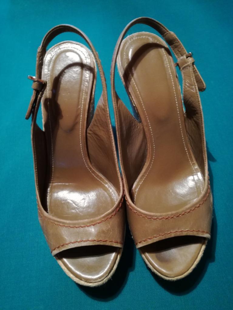 Sergio Rossi Pelle Parma Espadrille Wedge Slingbacks olijf, Kleding | Dames, Ophalen, Espadrilles, Sergio Rossi, Gedragen