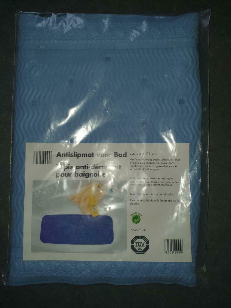 Nieuwe antislipmat voor bad - 36 x 71 cm, Ophalen, Nieuw, Blauw, Badmat