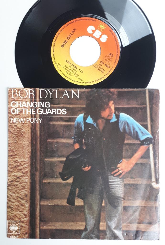 45T Bob Dylan, Changing of the Guards/New Pony CBS 6559 1978, CD & DVD, Vinyles Singles, Utilisé, Rock et Metal, Enlèvement ou Envoi