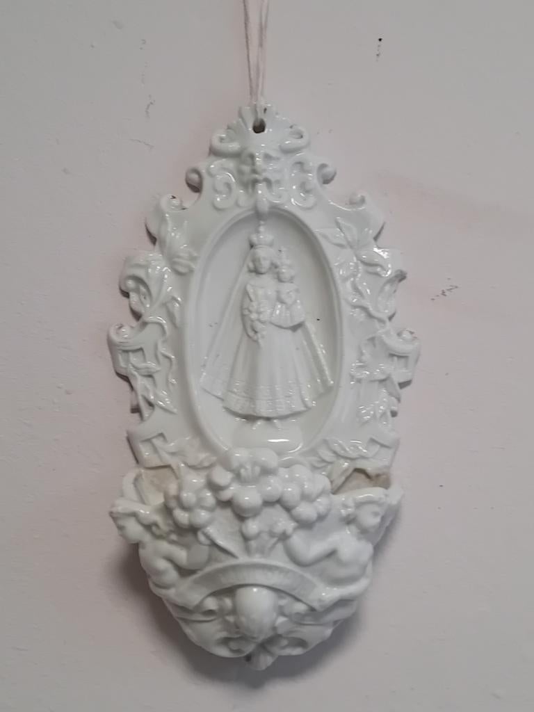 Bénitier en porcelaine biscuit - 19e Siècle., Enlèvement ou Envoi