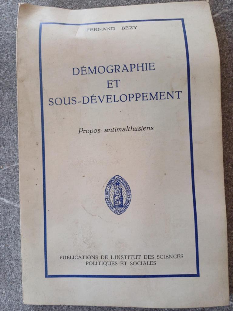 Démographie et sous développement., Enlèvement ou Envoi, Utilisé, Sciences humaines et sociales