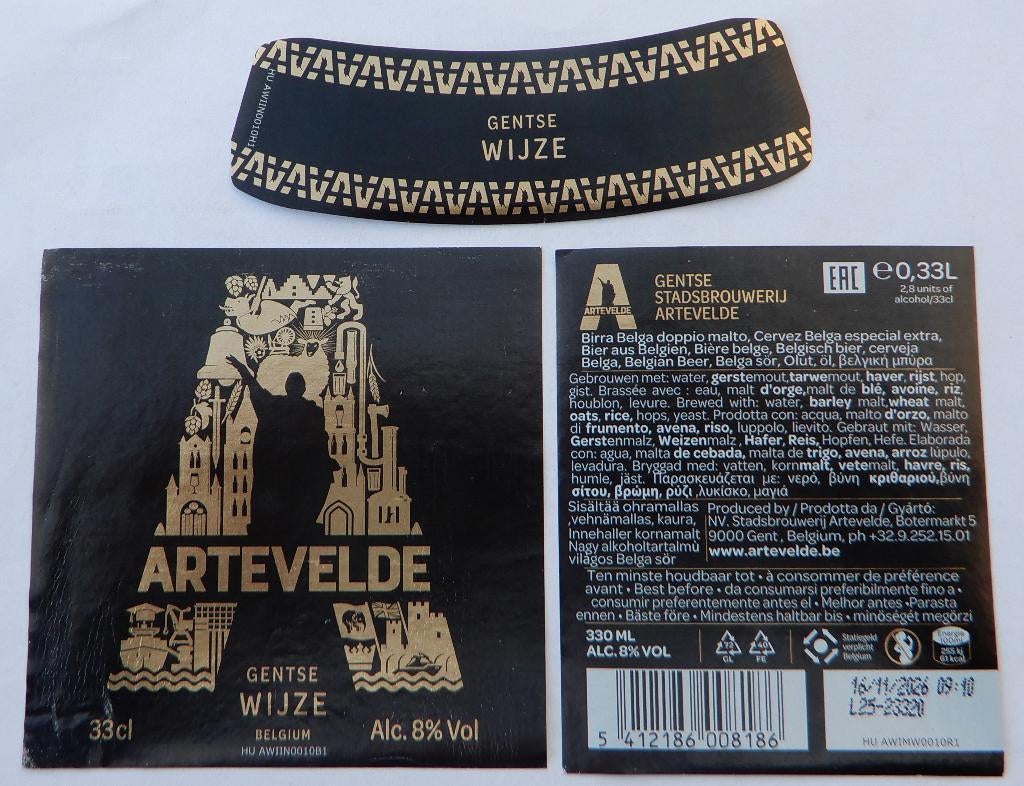 Bieretiket Artevelde Gentse wijze (11s3), Verzenden, Gebruikt
