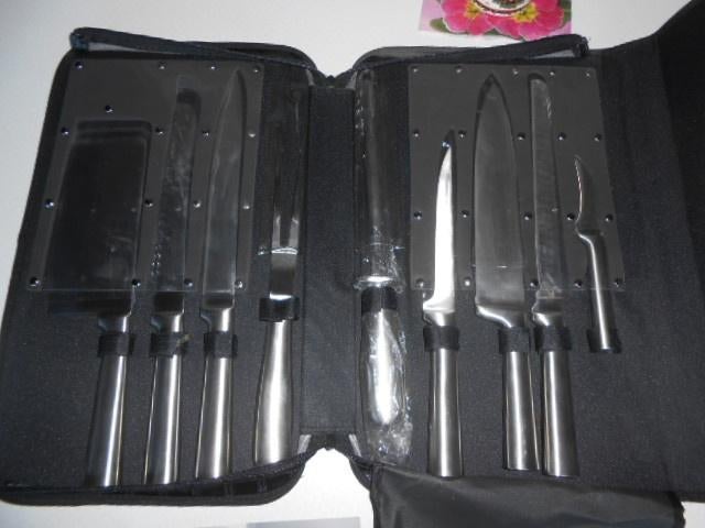 Set de 10 couteaux Steiger Berger dans un étui de rangement, Enlèvement ou Envoi, Neuf, Inox ou Chrome, Ensemble de couverts